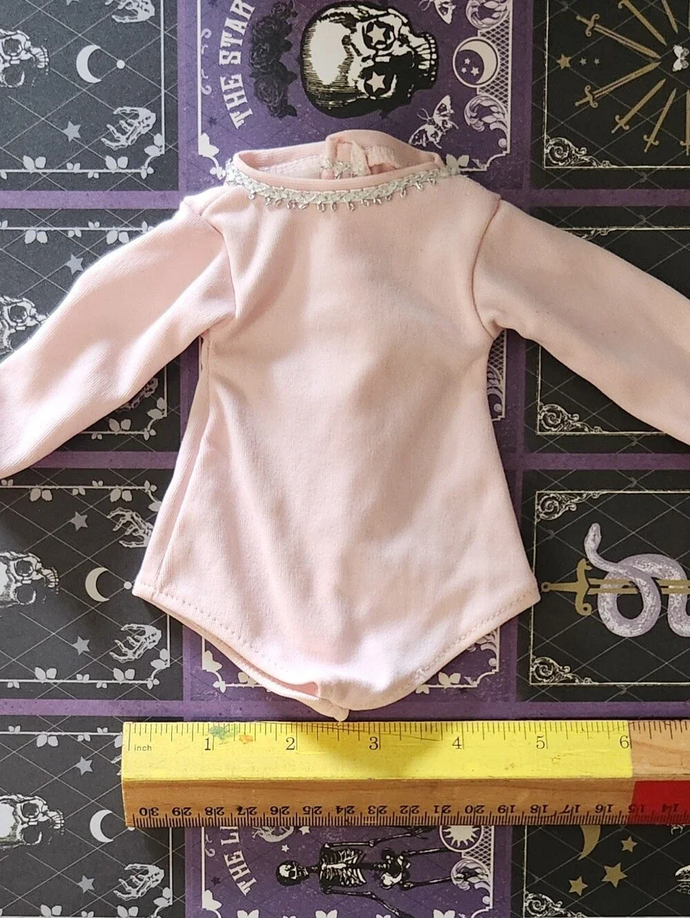 Baby Doll Fashion 017 VINTAGE PINK Bodysuit w/Silver Trim fits 18 Inch Dolls